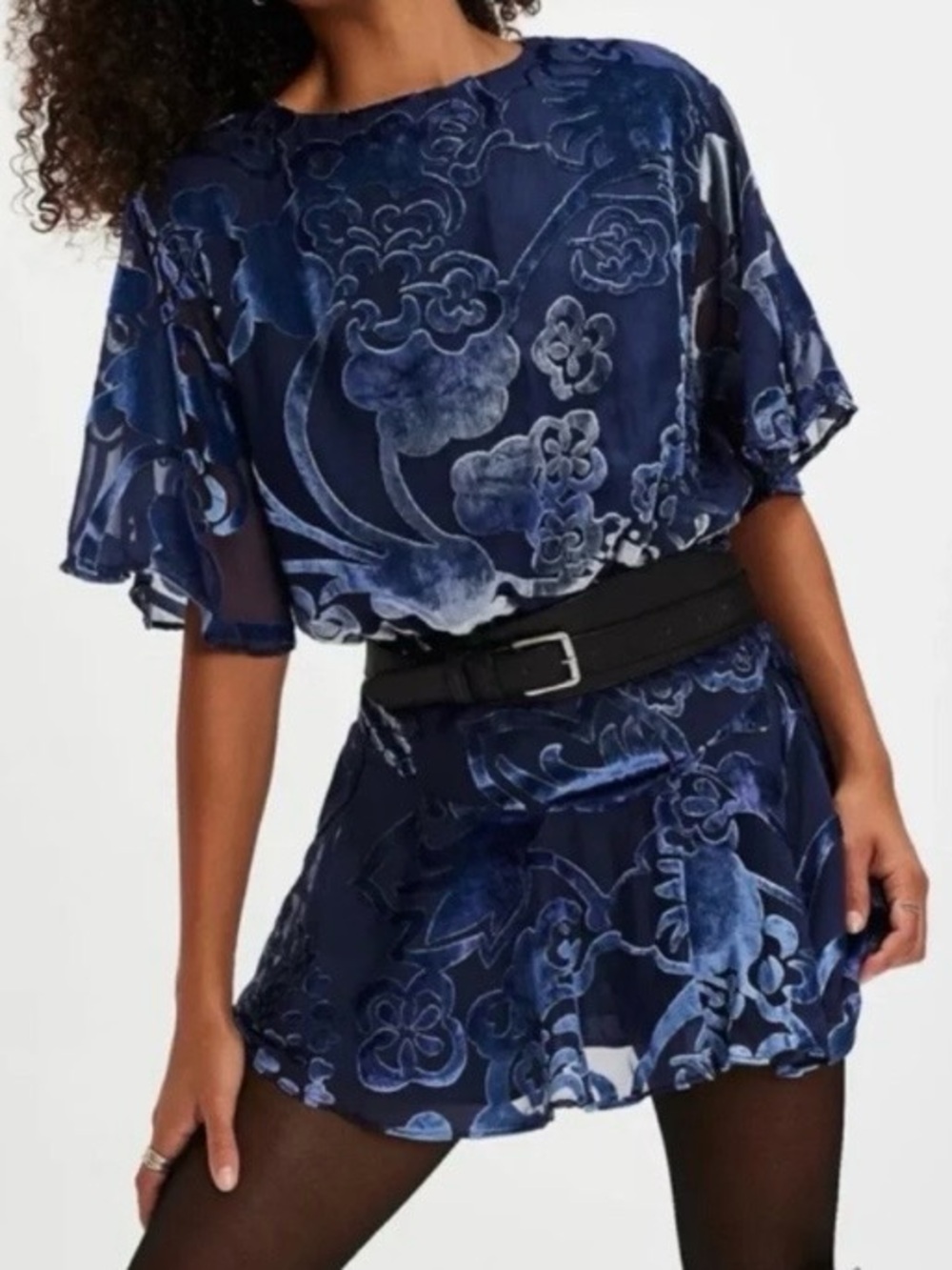 Manuka Velvet Burnout Mini Dress
